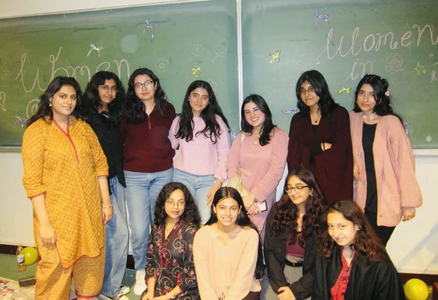 Women in STEM, written on the chalkboard